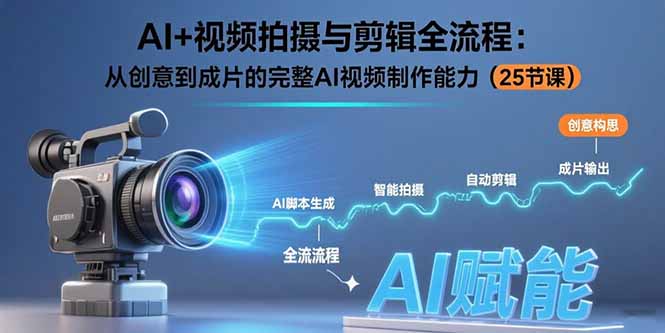 AI+视频拍摄与剪辑全流程：从创意到成片的完整AI视频制作能力(25节课-shxbox省心宝盒