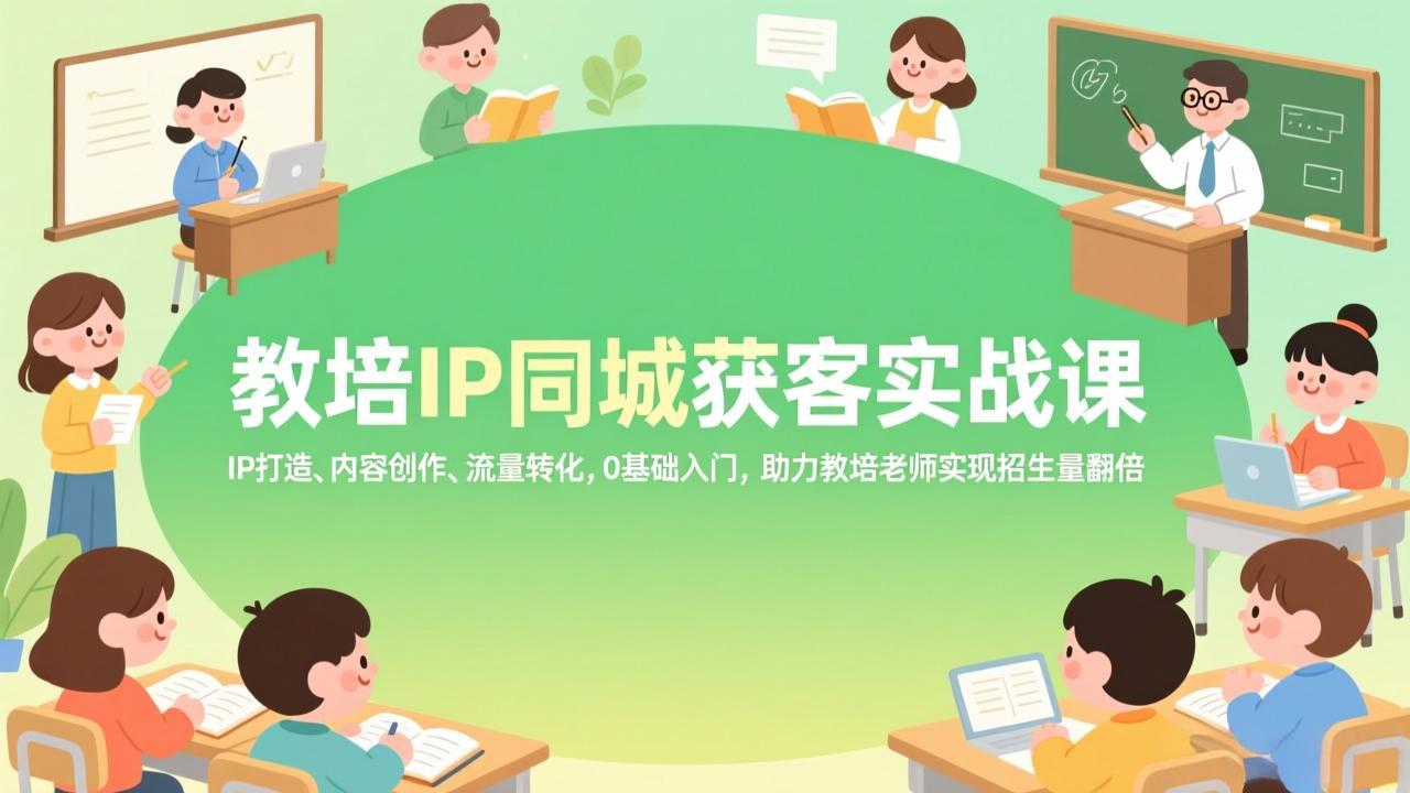 教培IP同城获客实战课，IP打造、内容创作、流量转化，0基础入门，助力教培老师实现招生量翻倍-shxbox省心宝盒