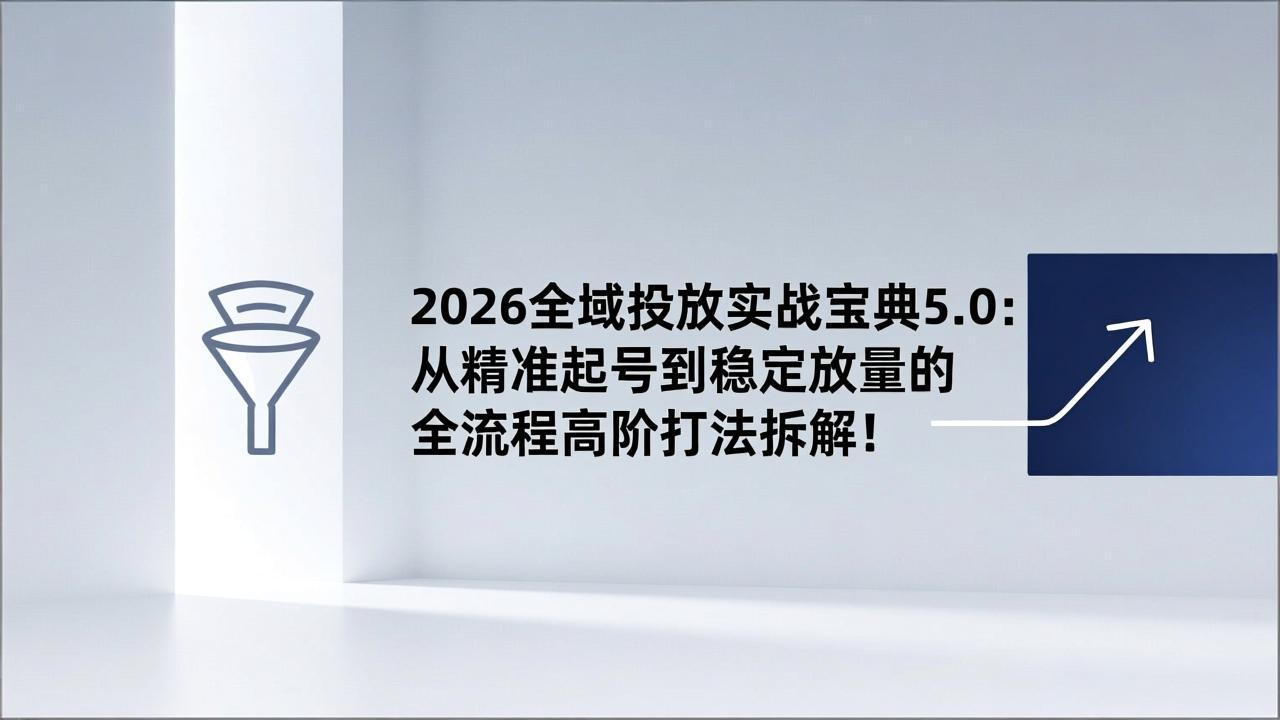 2026全域投放实战宝典5.0：从精准起号到稳定放量的全流程高阶打法拆解！-shxbox省心宝盒