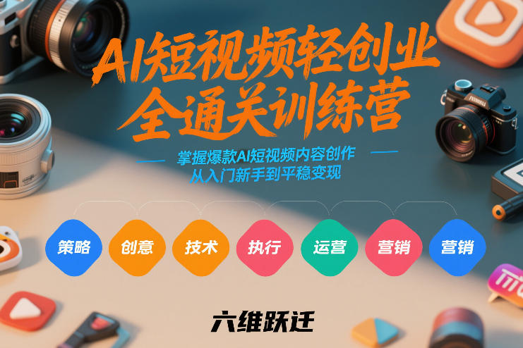 AI短视频轻创业全通关训练营，掌握爆款AI短视频内容创作，从入门新手到平稳变现的六维跃迁-shxbox省心宝盒