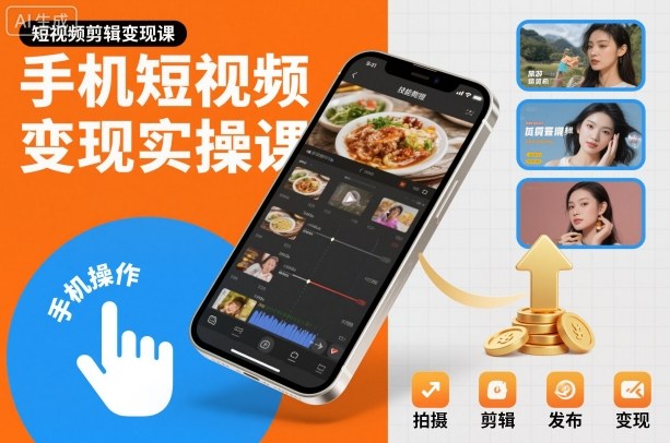 手机短视频变现实操课，短视频剪辑变现课-shxbox省心宝盒