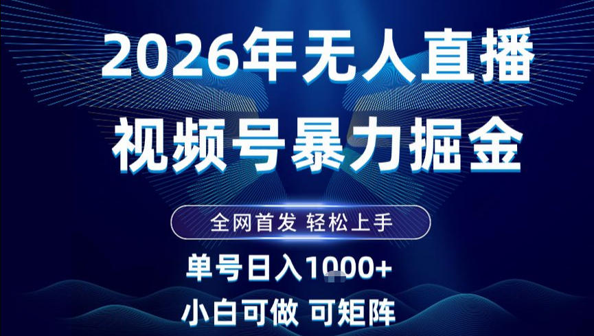2026最新视频号无人直播掘金，全网首发，小白可以玩，长期稳定日入1k+【揭秘】-shxbox省心宝盒