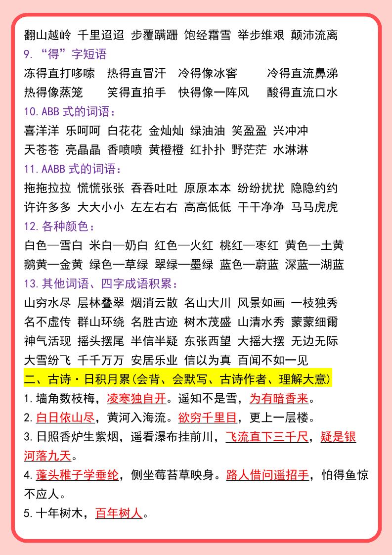 【2025秋新版】二年级语文上册常考重点知识点汇总-shxbox省心宝盒