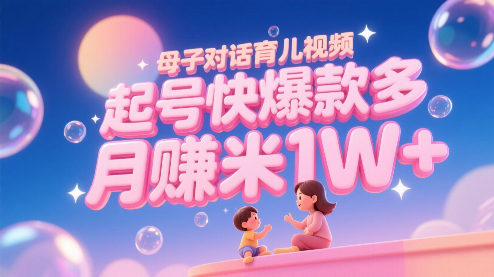 AI生成母子对话育儿类视频，起号快爆款多，小白宝妈轻松学，多渠道变现，月赚米1W+-shxbox省心宝盒