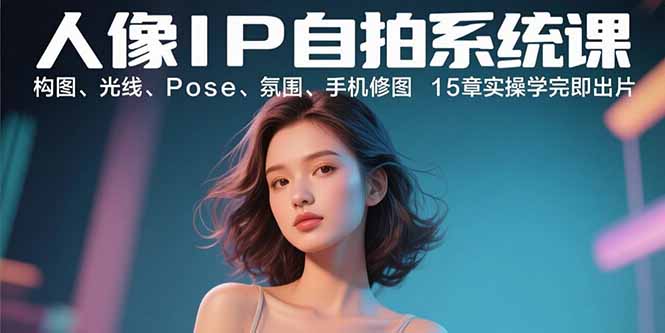人像IP自拍系统课：构图、光线、Pose、氛围、手机修图 15章实操学完即出片-shxbox省心宝盒