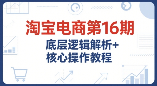 淘宝电商第16期，底层逻辑解析+核心操作教程，运营、推广提升能力的必学课程+配套资料-shxbox省心宝盒