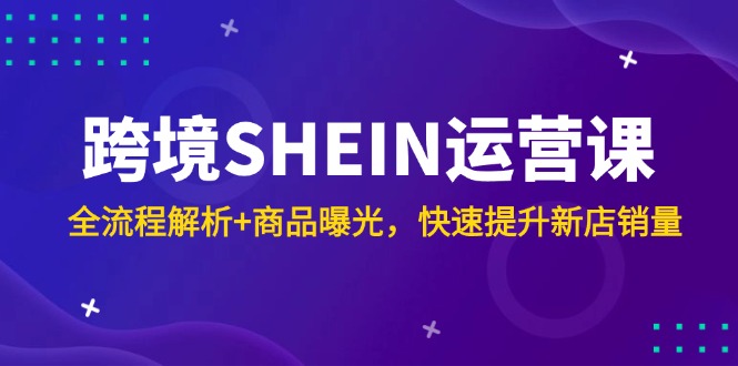跨境SHEIN运营课，全流程解析+商品曝光，快速提升新店销量-shxbox省心宝盒