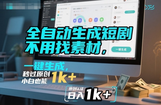 全自动生成短剧，不用找素材，不用剪辑，一键生成，秒过原创，小白也能轻松日入1k+【揭秘】-shxbox省心宝盒