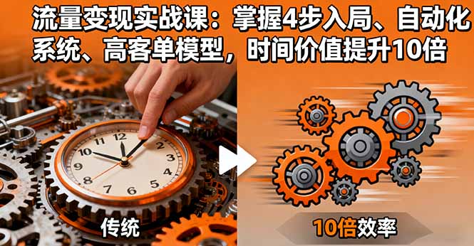 流量变现实战课：掌握4步入局、自动化系统、高客单模型，时间价值提升10倍-shxbox省心宝盒