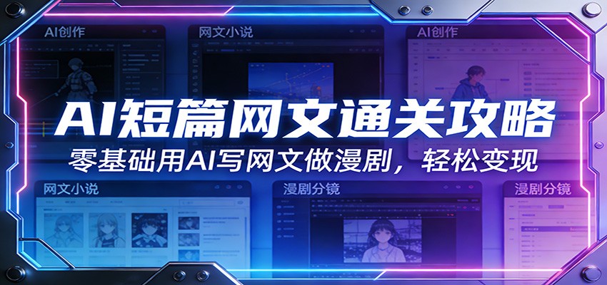AI短篇网文通关攻略：零基础用AI写网文做漫剧，轻松变现-shxbox省心宝盒