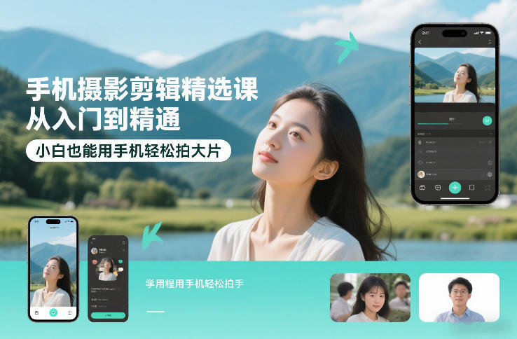 手机摄影剪辑精选课，从入门到精通，小白也能用手机轻松拍大片-shxbox省心宝盒