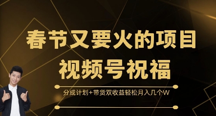 春节又要火的项目视频号祝福，分成计划+带货双收益，轻松月入几个W【揭秘】-shxbox省心宝盒