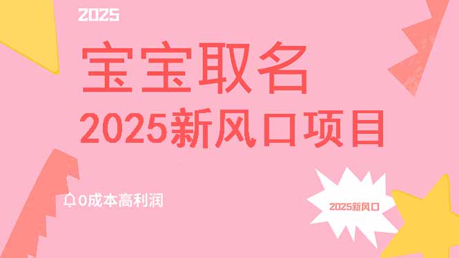 2025新风口项目宝宝取名，0成本高利润，附保姆级教程，月入过万不是梦-shxbox省心宝盒