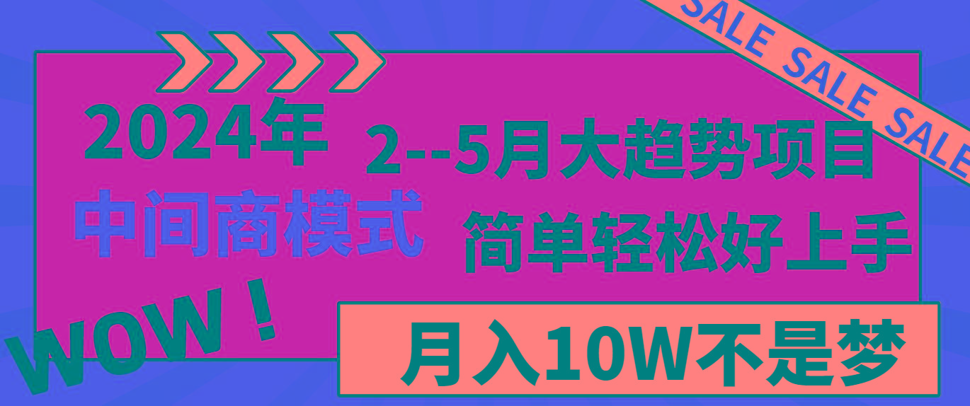 2024年2--5月大趋势项目，利用中间商模式，简单轻松好上手，轻松月入10W...-shxbox省心宝盒