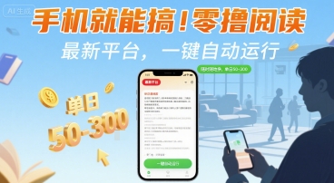 手机就能搞！零撸阅读挂G，最新平台，一键自动运行，随时随地挣，单日50-3张+【揭秘】-shxbox省心宝盒