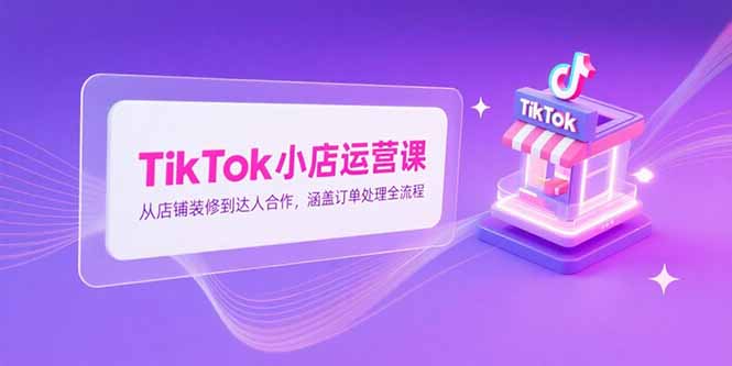 TikTok小店运营课，从店铺装修到达人合作，涵盖订单处理全流程-shxbox省心宝盒