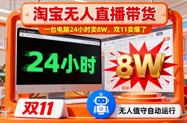 淘宝无人直播带货，一台电脑214小时卖8W，双11卖爆了【揭秘】-shxbox省心宝盒