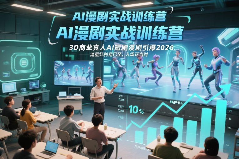 AI漫剧实战训练营，3D商业真人AI短剧漫剧引爆2026，流量红利期已至，入场正当时-shxbox省心宝盒