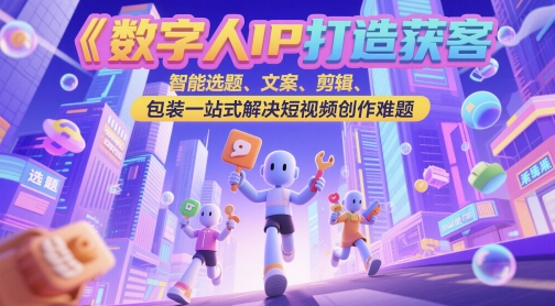 数字人IP打造获客变现实操课，智能选题、文案、剪辑、包装一站式解决短视频创作难题-shxbox省心宝盒