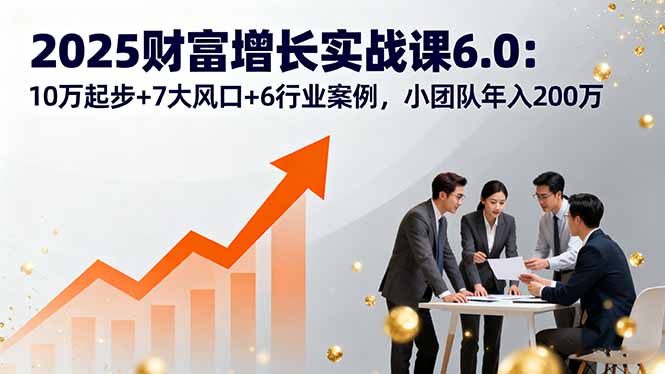 2025财富增长实战课6.0：10万起步+7大风口+6行业案例，小团队年入200万-shxbox省心宝盒