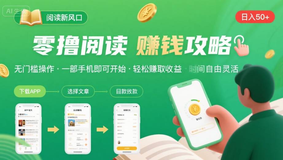 零撸阅读新风口，无门槛轻松挣，一部手机，日入 50-3张【揭秘】-shxbox省心宝盒