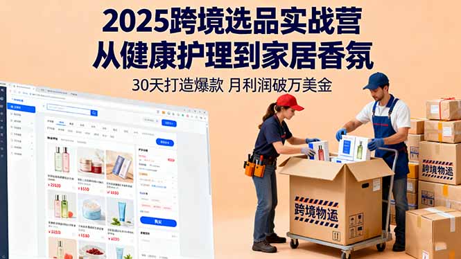 2025跨境选品实战营：从健康护理到家居香氛，30天打造爆款,月利润破万美金-shxbox省心宝盒