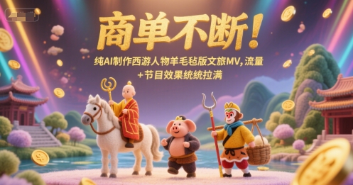 商单不断！纯AI制作西游人物羊毛毡版文旅MV，流量+节目效果统统拉满-shxbox省心宝盒