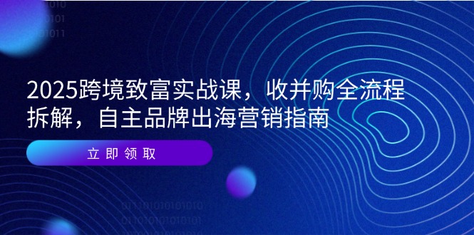 2025跨境致富实战课，收并购全流程拆解，自主品牌出海营销指南-shxbox省心宝盒