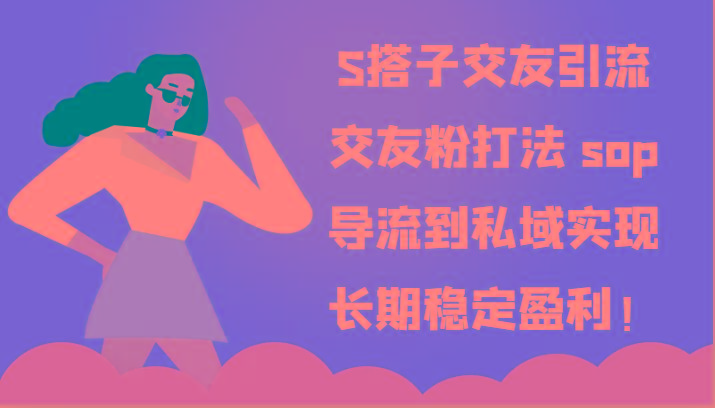 S搭子交友引流，交友粉打法 sop，导流到私域实现长期稳定盈利！-shxbox省心宝盒