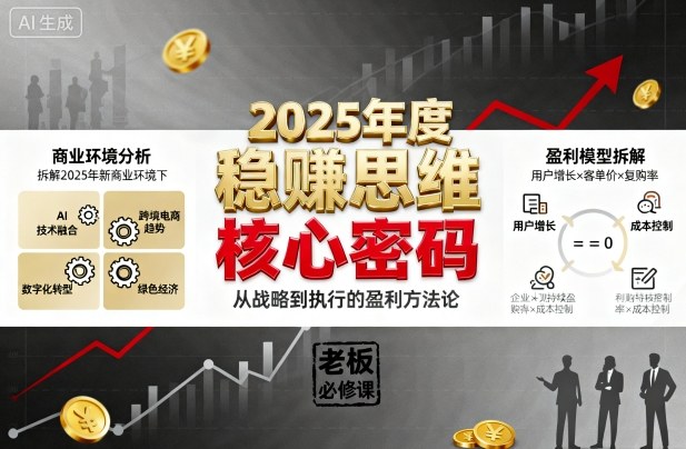 2025年度稳賺思维老板创业营，拆解2025年新商业环境下，企业实现持续盈利的核心密码-shxbox省心宝盒