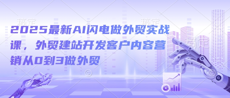 2025最新AI闪电做外贸实战课，外贸建站开发客户内容营销从0到3做外贸-shxbox省心宝盒