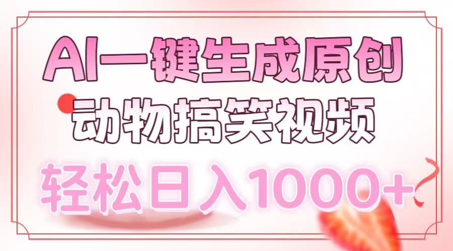 AI一键生成原创动物搞笑视频，轻松日入1000+-shxbox省心宝盒