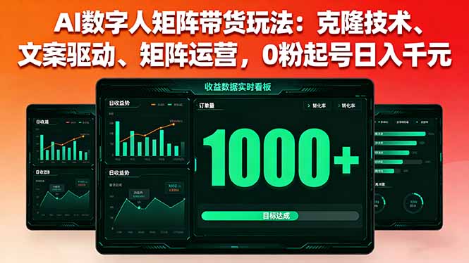AI数字人矩阵带货玩法：克隆技术、文案驱动、矩阵运营，0粉起号日入千元-shxbox省心宝盒