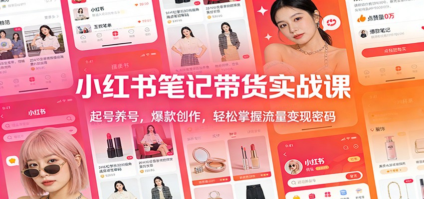 小红书笔记带货实战课：起号养号，爆款创作，轻松掌握流量变现密码-shxbox省心宝盒