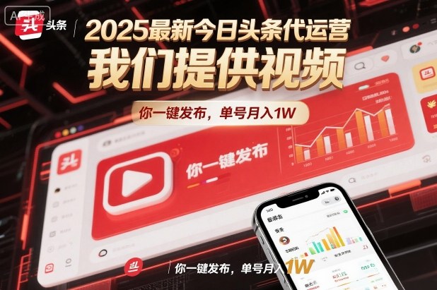 2025最新今日头条代运营，我们提供视频，你一键发布，单号月入1W【揭秘】-shxbox省心宝盒