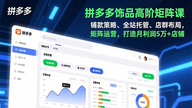 拼多多饰品高阶矩阵课，铺款策略、全站托管、店群布局，矩阵运营，打造月利润5万+店铺-shxbox省心宝盒