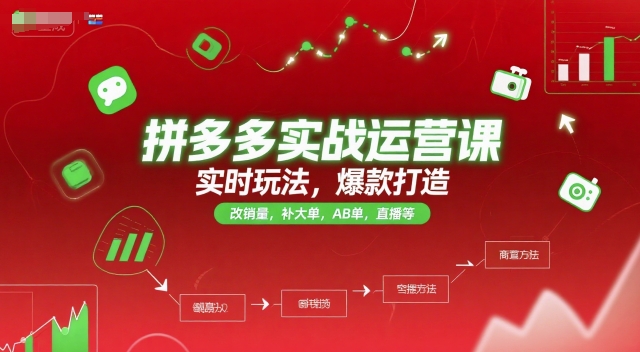 拼多多实战运营课，实时玩法，爆款打造，改销量，补大单，AB单，直播等(更新2025月)-shxbox省心宝盒