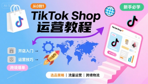 TikTok Shop从0到1运营教程，TikTok跨境电商新手必学课程-shxbox省心宝盒