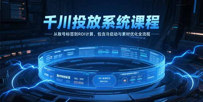 千川投放系统课程，从账号标签到ROI计算，包含冷启动与素材优化全流程-shxbox省心宝盒