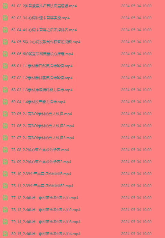 图片[4]-2024单品正价起号，直播素材投流选品：选品课+投流课+素材课+卡首屏/100节-shxbox省心宝盒