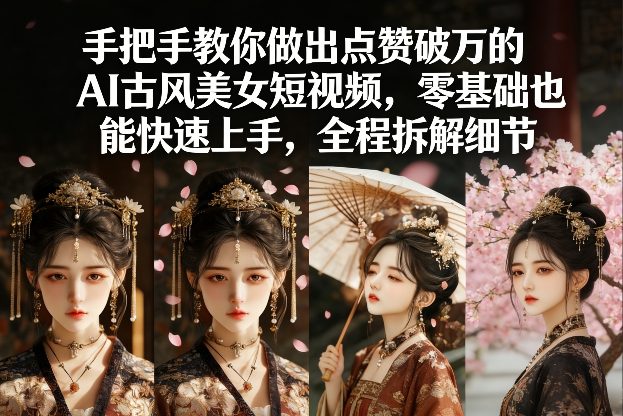 手把手教你做出点赞破万的AI古风美女短视频，零基础也能快速上手，全程拆解细节-shxbox省心宝盒