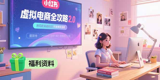 虚拟电商全攻略2.0，开店选品实操流程，账号定位、货源发布、笔记发布技巧-shxbox省心宝盒