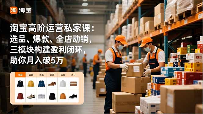 淘宝高阶运营私家课：选品、爆款、全店动销，三模块构建盈利闭环，助你月入破5万(更新12月-shxbox省心宝盒