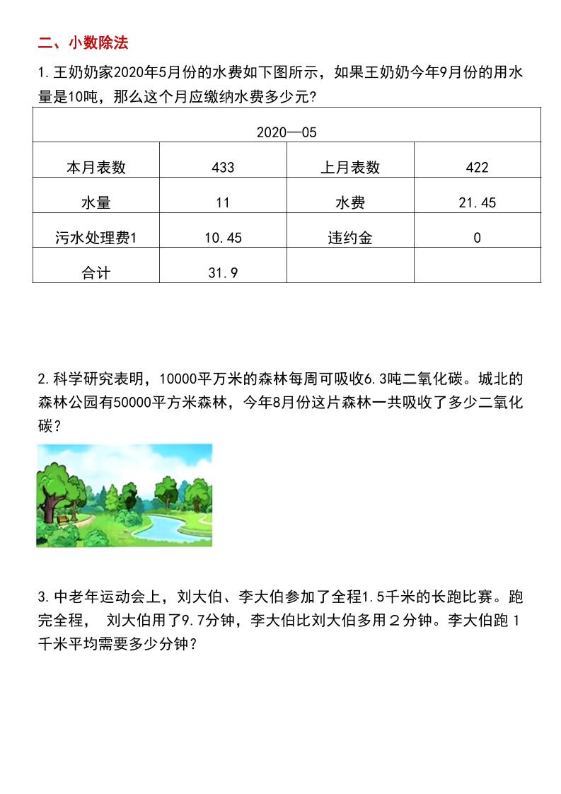 五年级上数学期末常考应用题专项练习题-shxbox省心宝盒