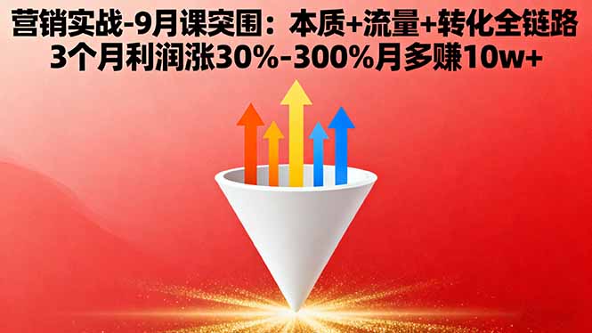 营销实战-9月突围课:本质+流量+转化全链路 3个月利润涨30%-300%月多赚10w+-shxbox省心宝盒