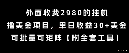 外面收费2980的挂G撸美金项目，单日收益30+美金，可批量可矩阵【揭秘】-shxbox省心宝盒