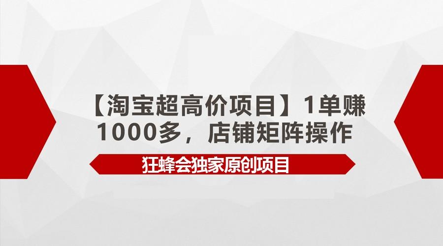 【淘宝超高价项目】1单赚1000多，店铺矩阵操作-shxbox省心宝盒