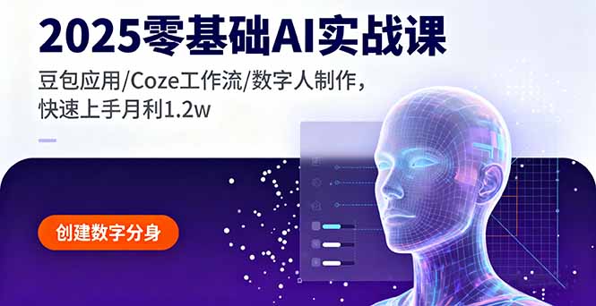 2025零基础AI实战课，豆包应用/Coze工作流/数字人制作，快速上手月利1.2w-shxbox省心宝盒