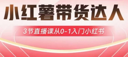 小红薯达人带货启航计划，3节直播课从0-1入门小红书-shxbox省心宝盒
