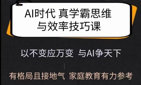 Ai时代真学霸思维与学习方法课，有格局且接地气，家庭教育有力参考-shxbox省心宝盒